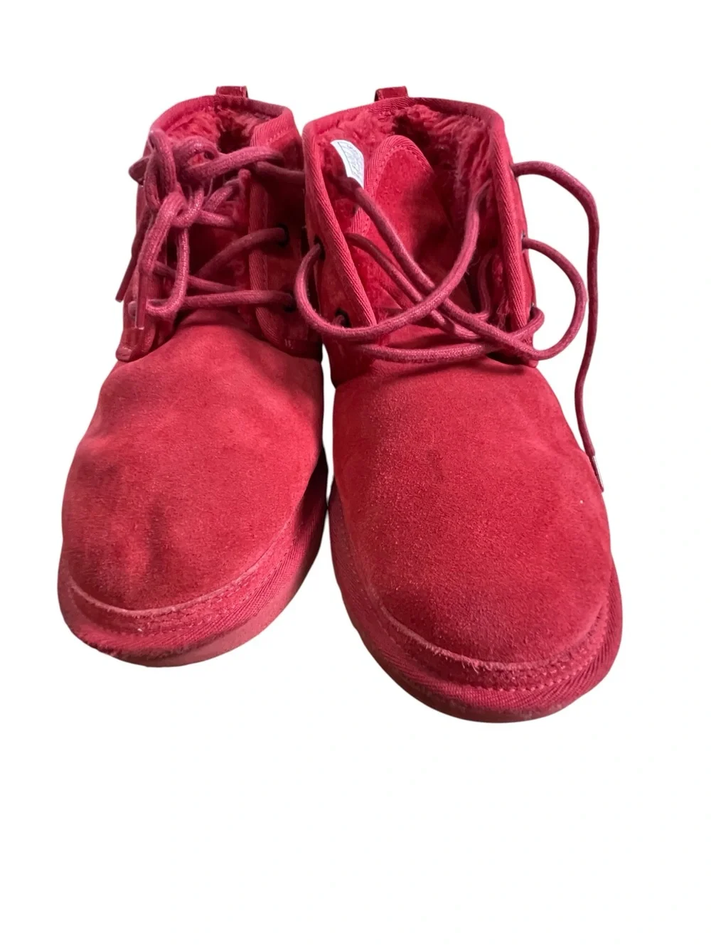 UGG men  neumel Red Suede Lace-Up Ankle Boots 10 S/N 3236